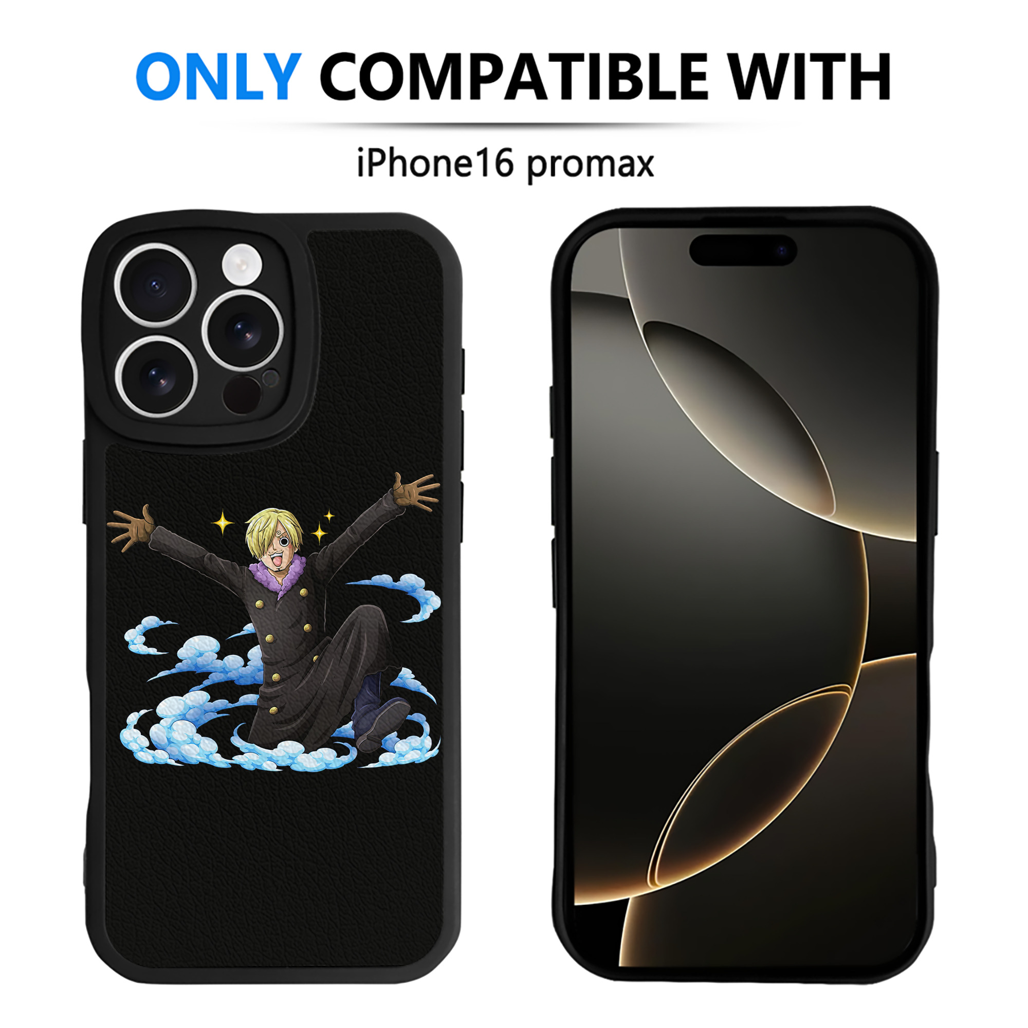 （画像用） ワンピース サンジ ONE PIECE Sanji 【iPhone 16シリーズ対応】シリコンスマホケース（レザー調） 材質：シリコン